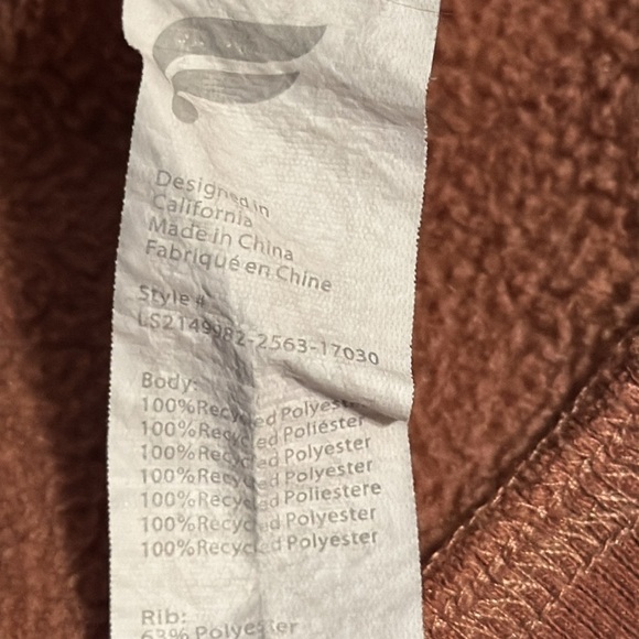 Fabletics sz S Rayne fleece sweatshirt top long sleeve brick color - Picture 6 of 8